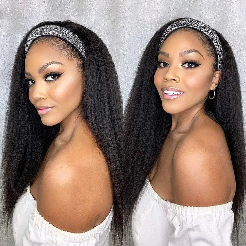 Natural Color Kinky Straight Headband Unit