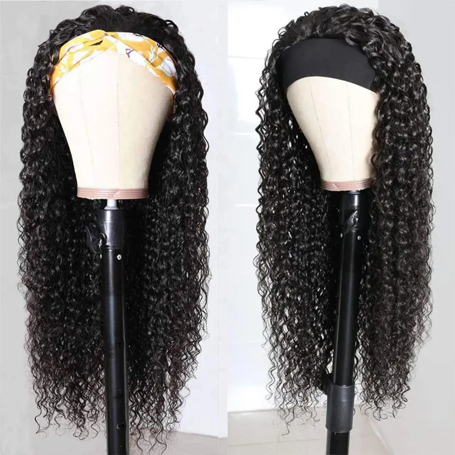 Natural Color Water Wave Headband Unit