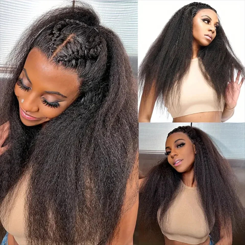 300% Density 360 Lace Kinky Yaki Straight Preplucked Unit