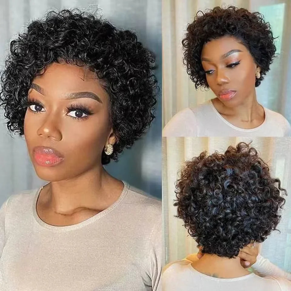 Natural Color Curly Pixie Unit