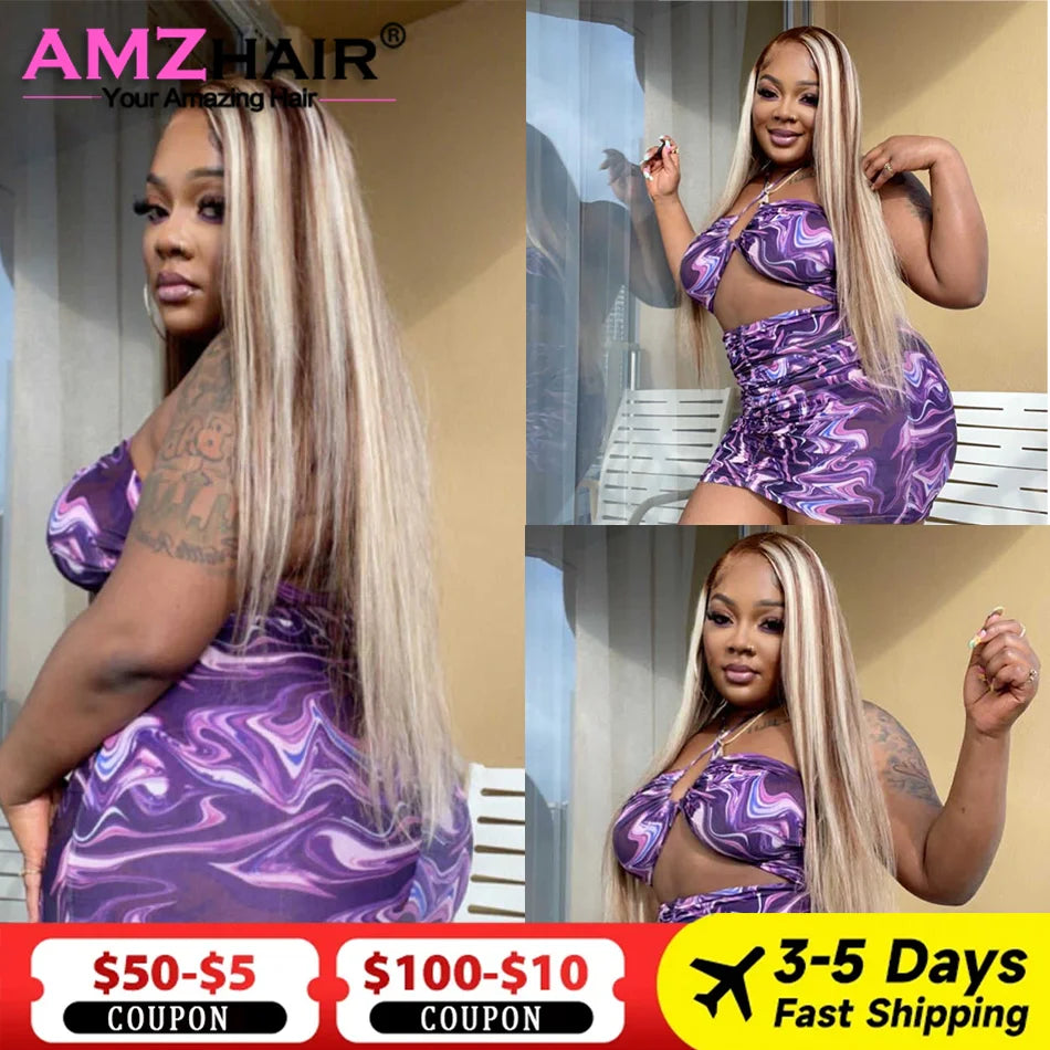 Blonde Brown 4/613 Straight/Body Wave Unit