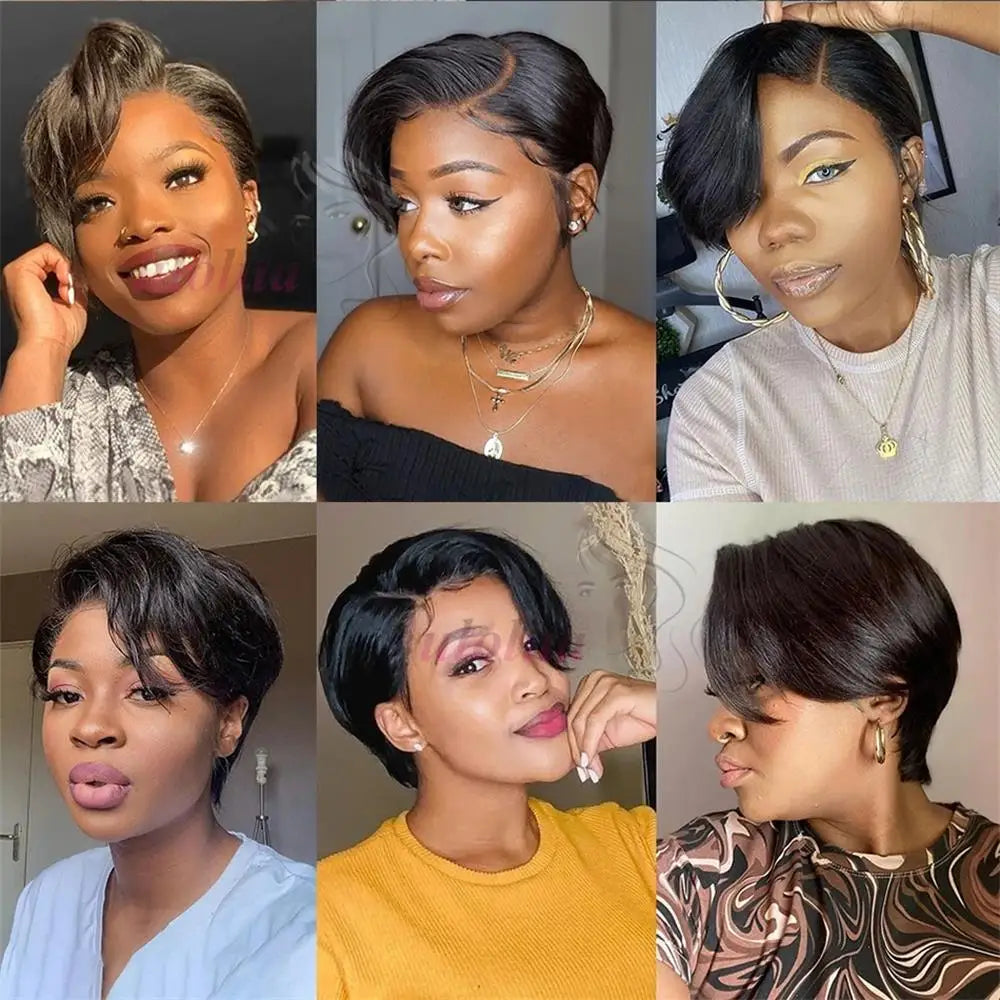 613 Straight Short Pixie Cut Unit