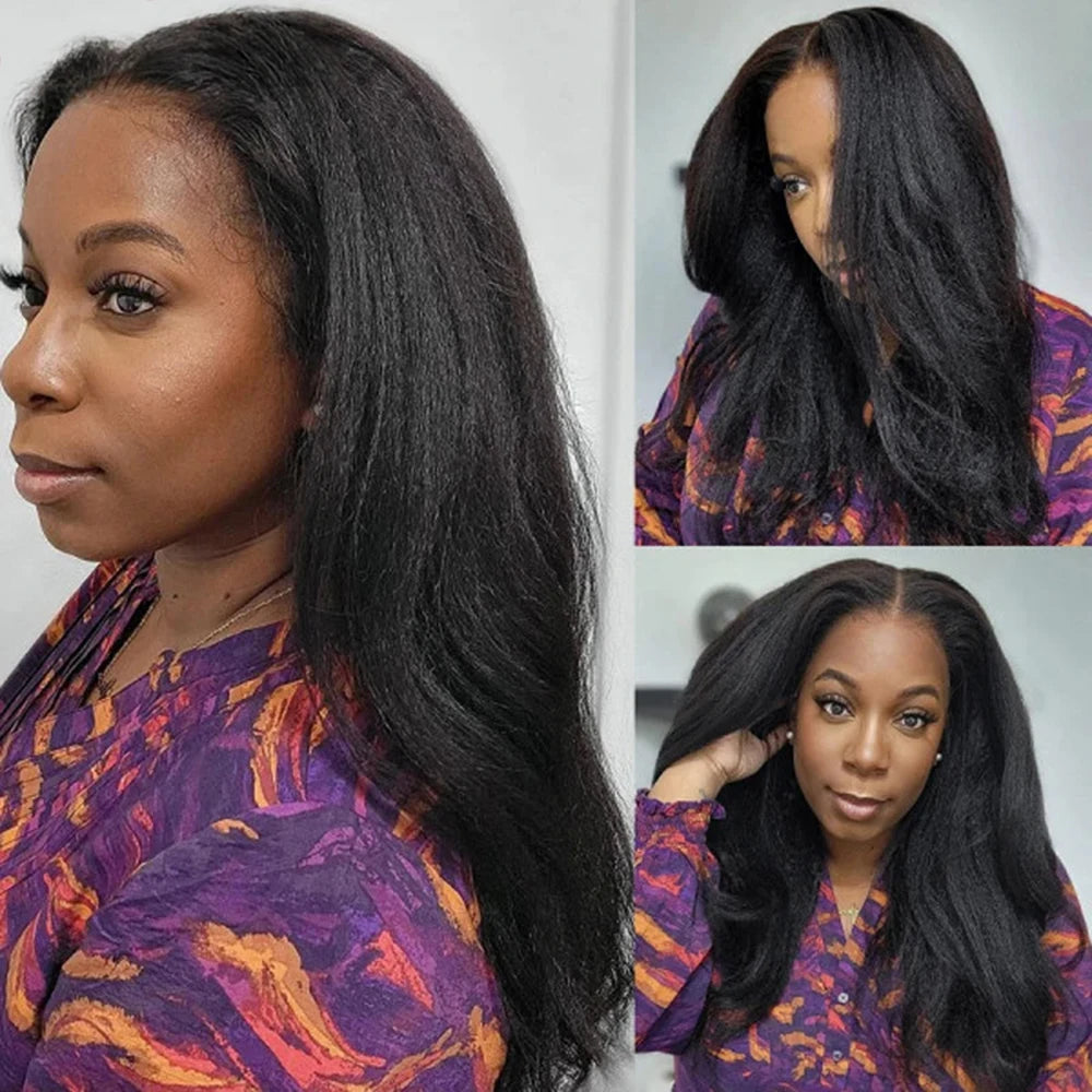 300% Density 360 Lace Kinky Yaki Straight Preplucked Unit