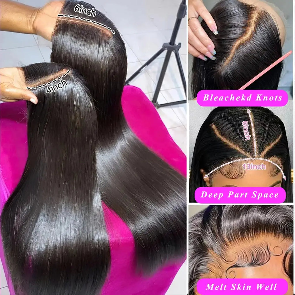 Natural Color 360 Lace Pre-Plucked Straight Unit