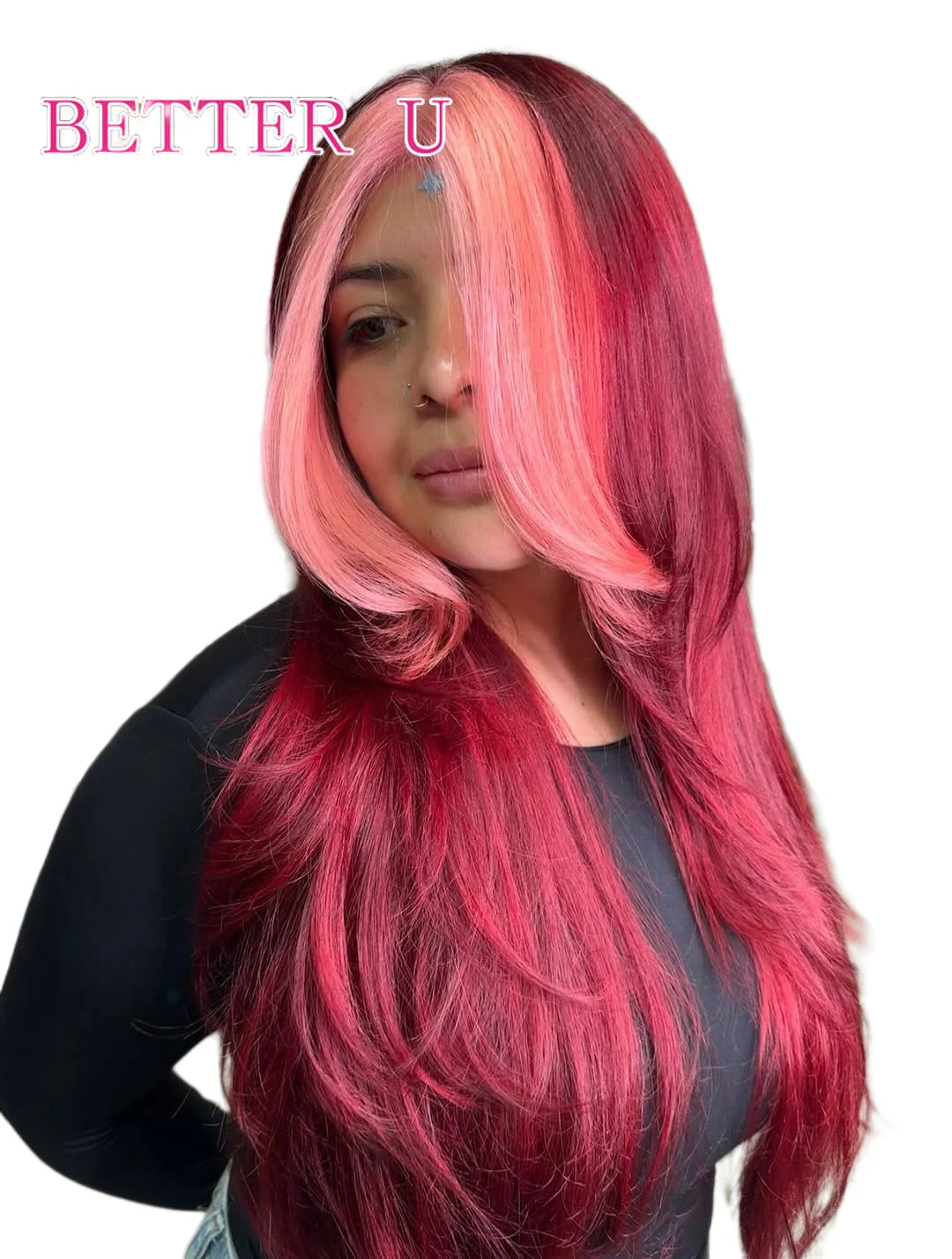 Pink Burgundy Straight Unit