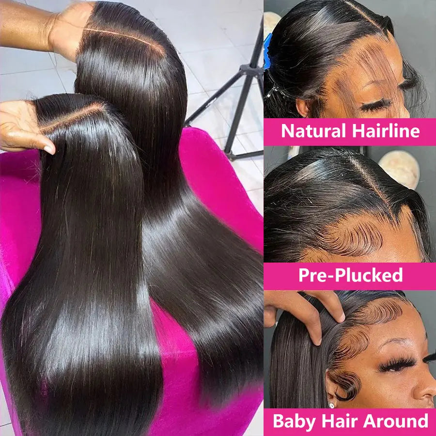 Natural Color 360 Lace Pre-Plucked Straight Unit