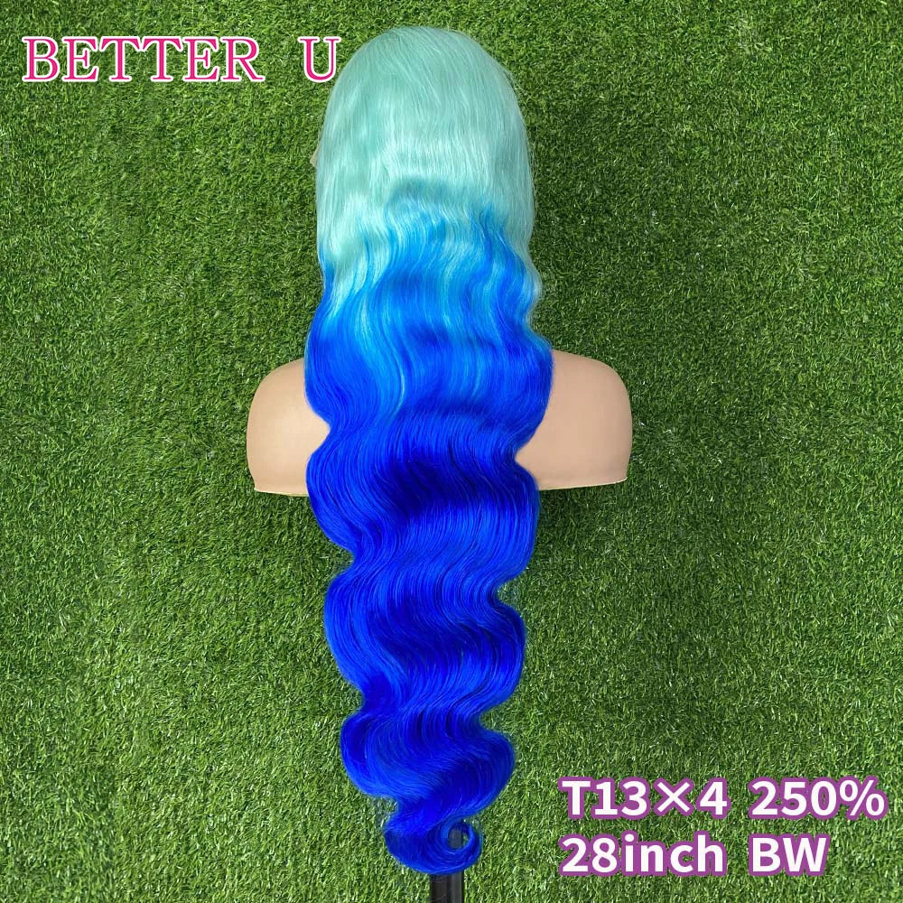 Ombre Blue Body Wave Unit