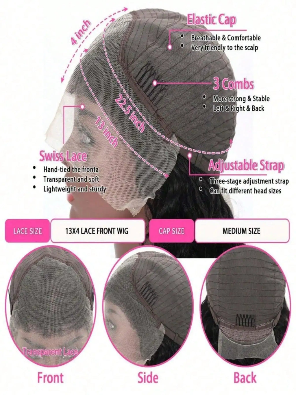 White Highlight Bone Straight Glueless Unit