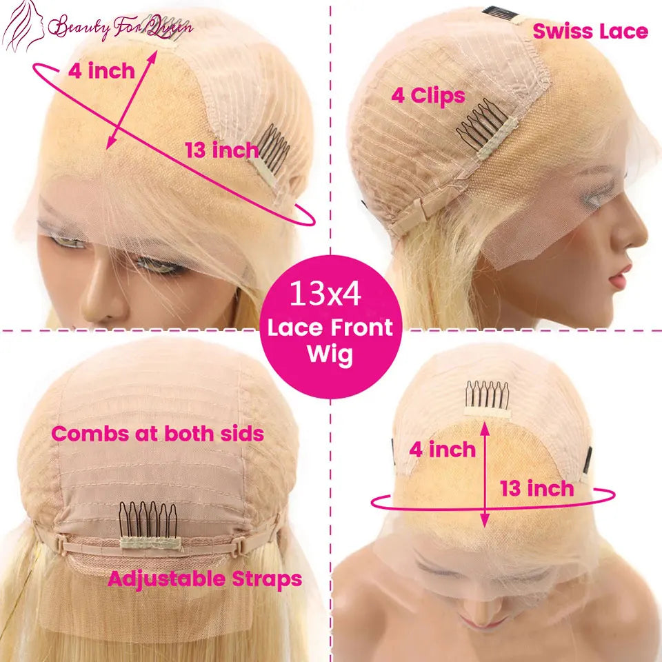613 Honey Blonde Ombre Pink Straight Bob