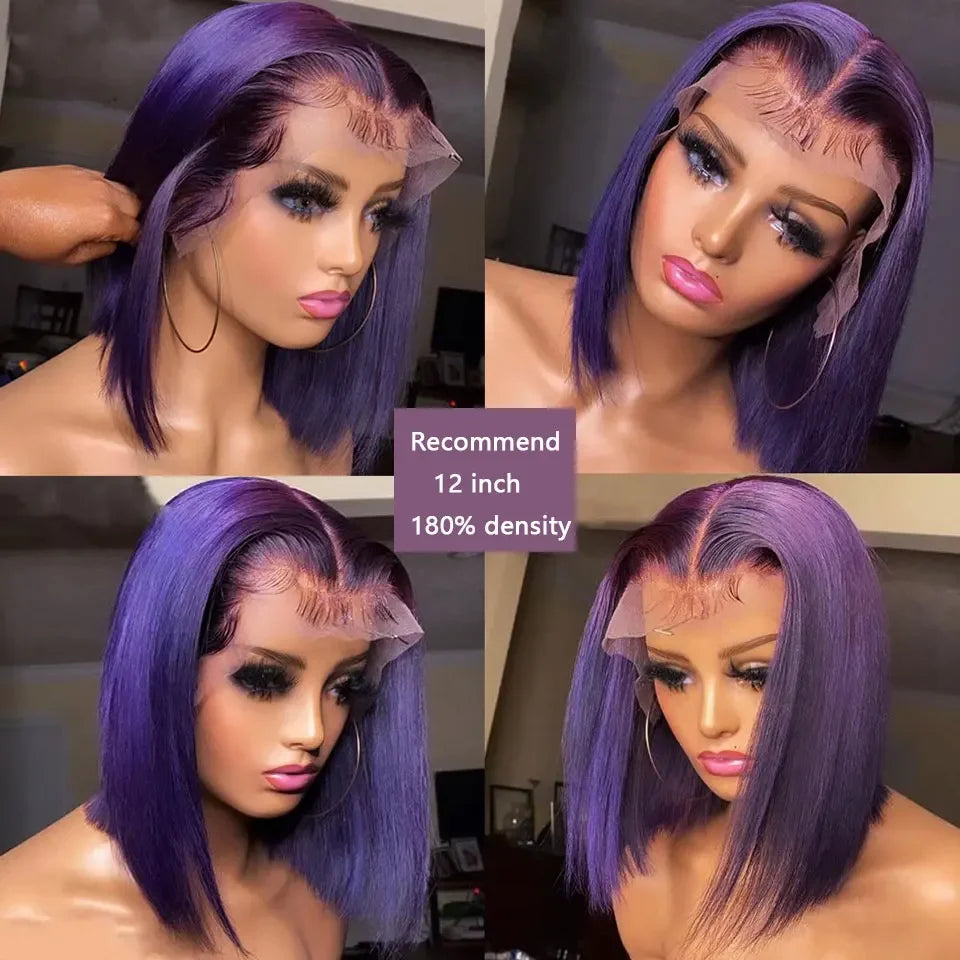 Dark Purple Straight Bob Unit