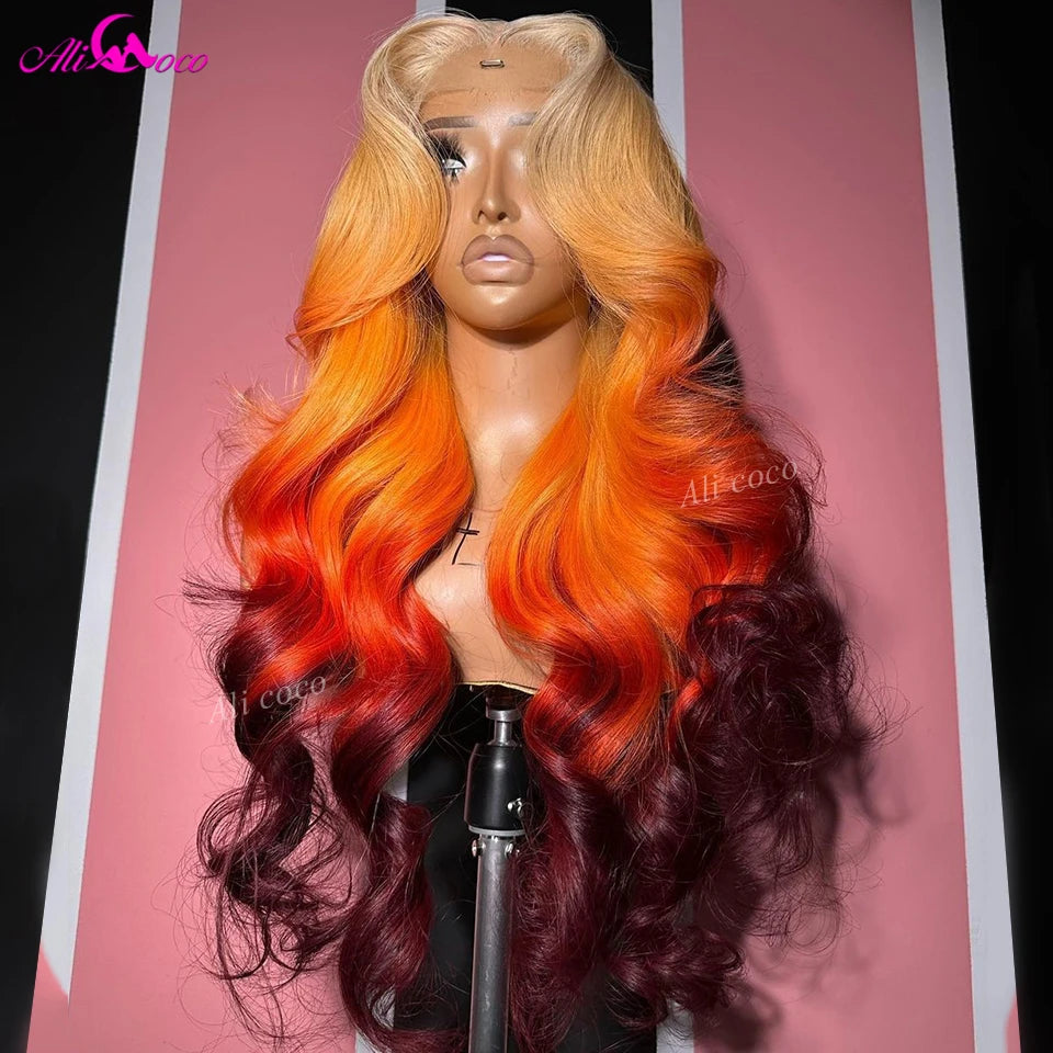 Ombre 613 Orange Red 99J Body Wave Unit