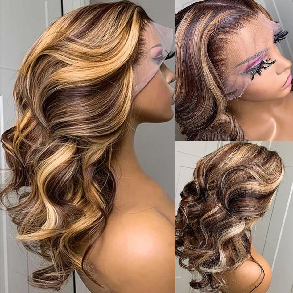 Honey Blonde Highlight Ombre Body Wave Unit