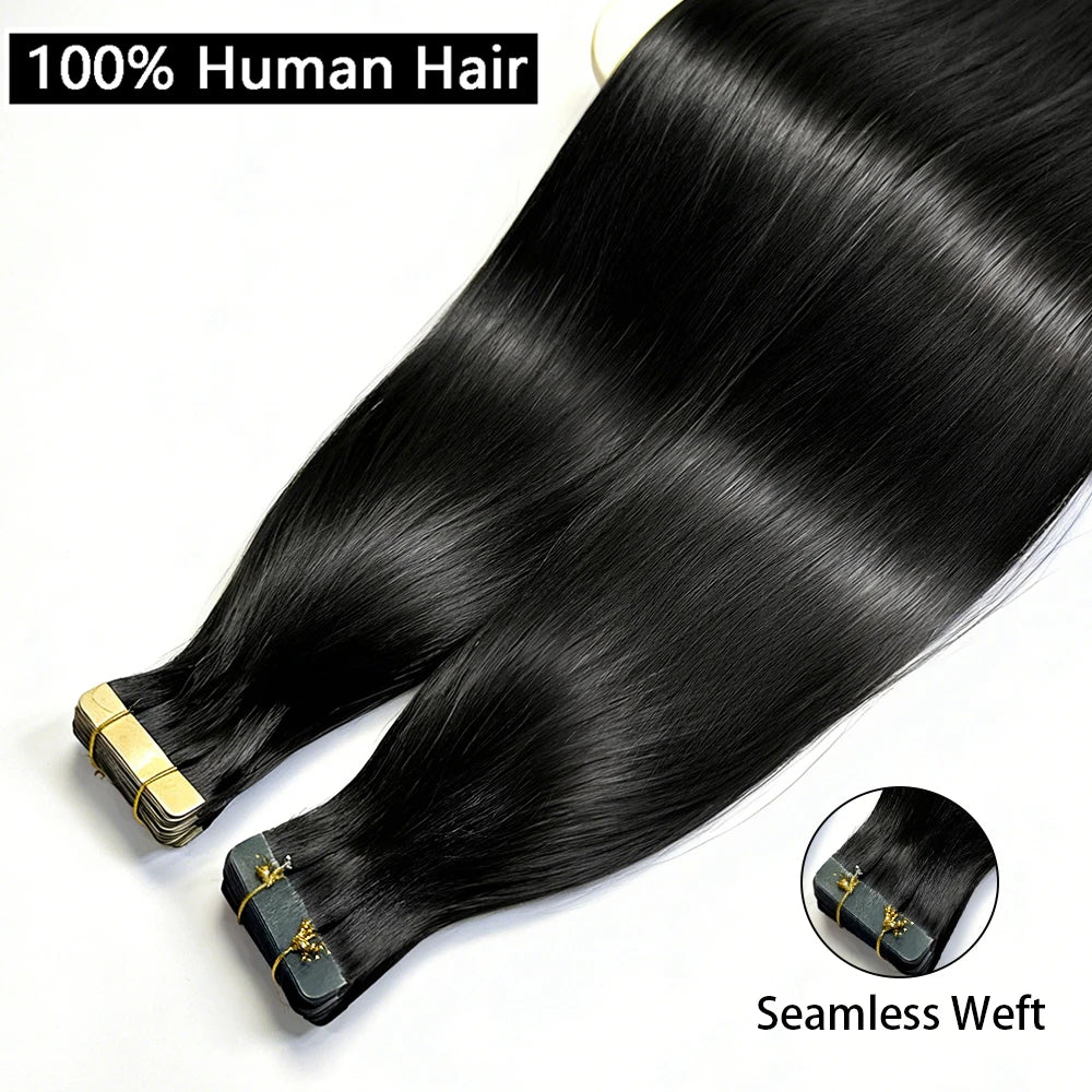 Invisible Seamless Natural Color 60G-360G Tape In Extensions