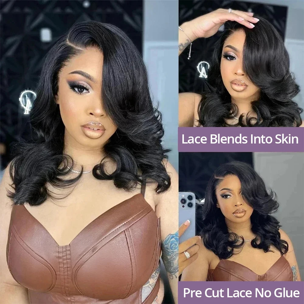 Natural Color Glueless Pre-Plucked Body Wave Bob Unit