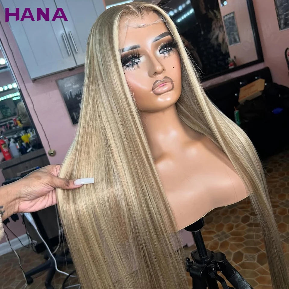 Ash Blonde Highlighted Pre-Plucked Bone Straight Unit