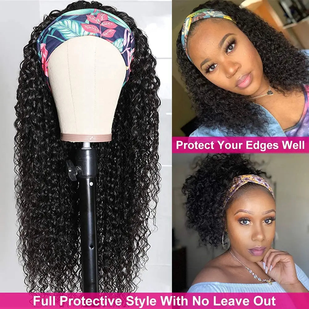 Natural Color Water Wave Headband Unit