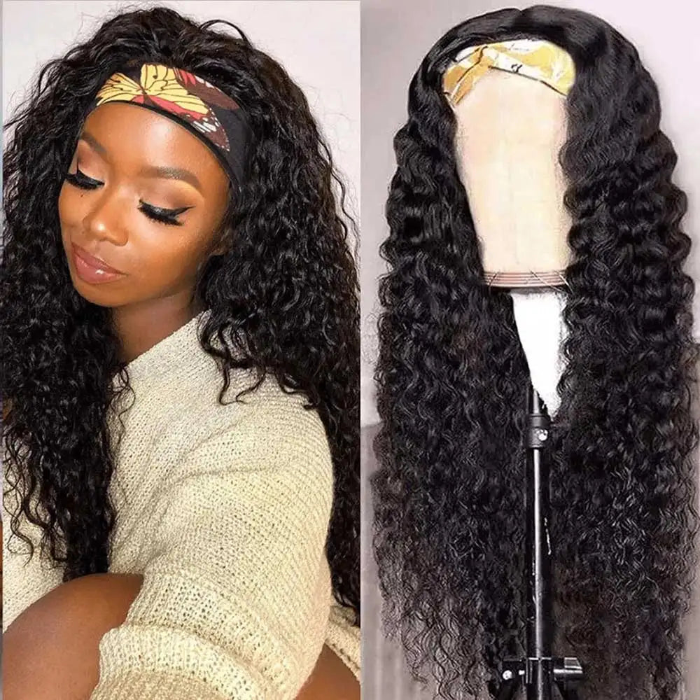 Natural Color 200% Density Headband Human Hair Unit