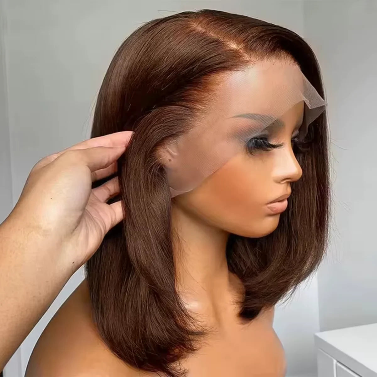 Chocolate Brown Straight Bob Unit