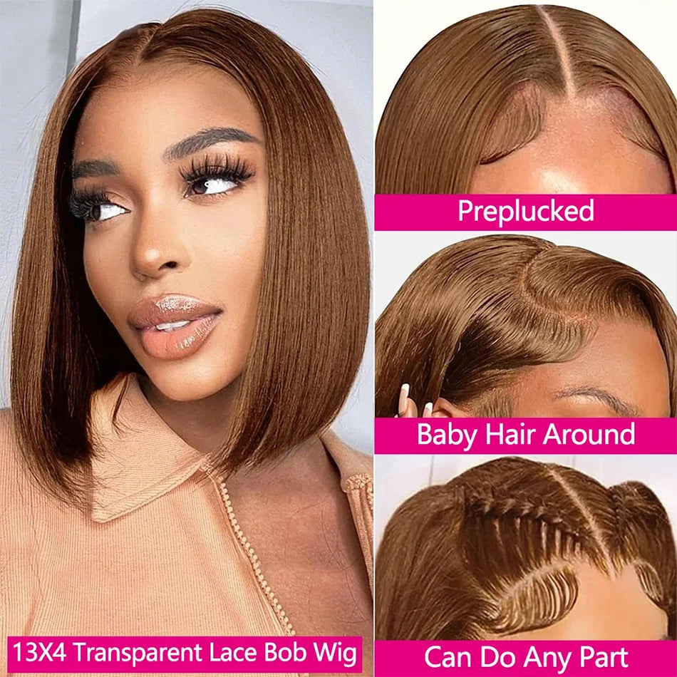 Chocolate Brown Straight Bob Unit