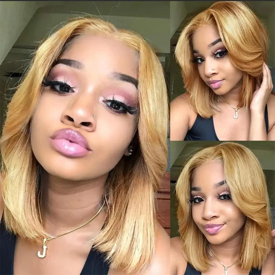 Honey Blonde Short Bob Unit
