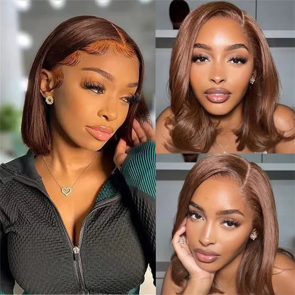 Chocolate Brown Straight Bob Unit