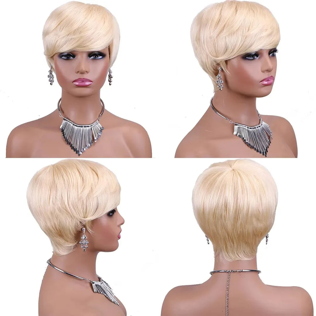 Blonde 613 Short Pixie Cut Bang Unit
