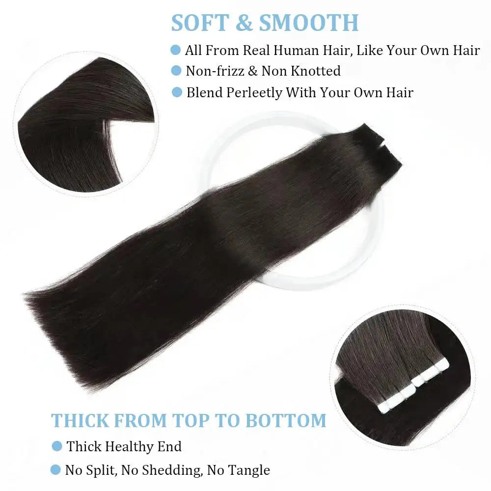 Invisible Seamless Natural Color 60G-360G Tape In Extensions