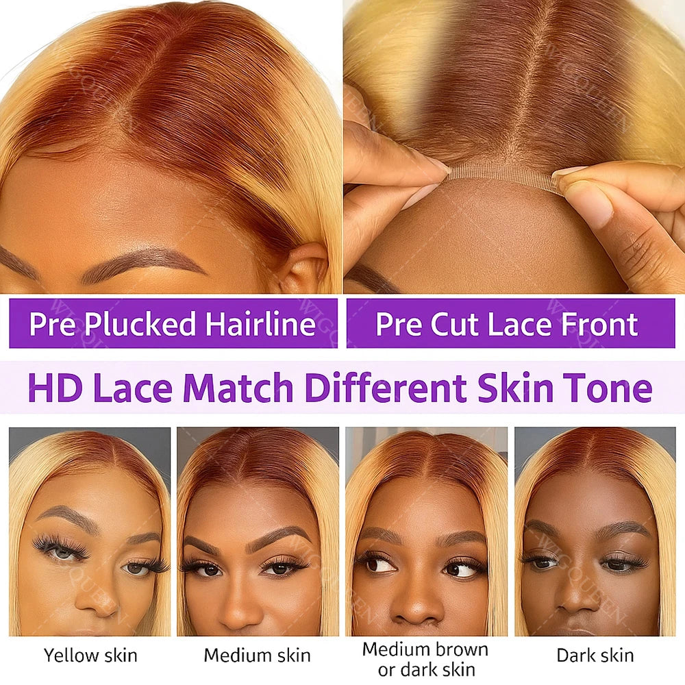 Highlight Short Bob with Dark Roots