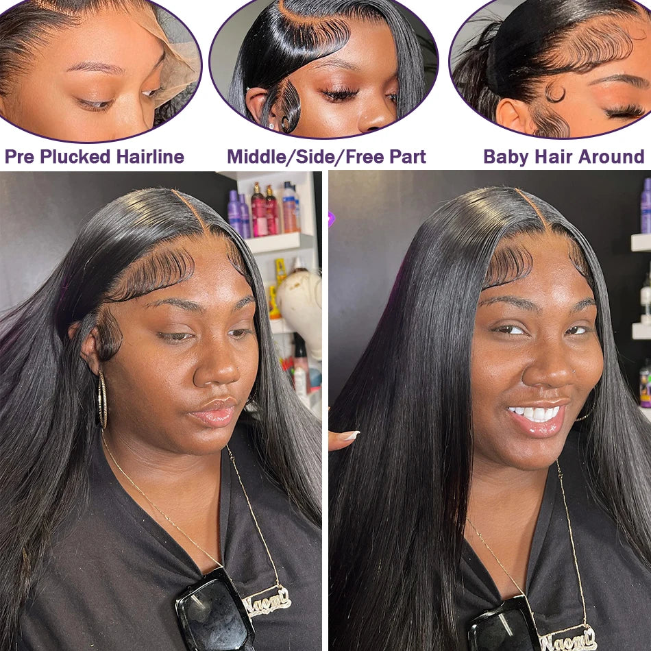 Natural Color 360 Lace Pre-Plucked Straight Unit
