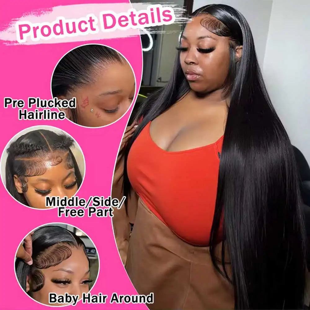 Straight Human Hair Natural Color Lace Frontal Unit