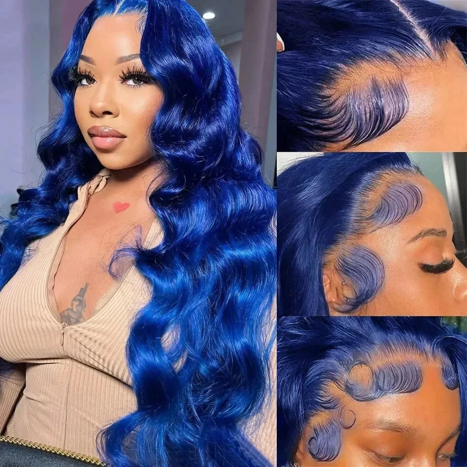 Blue Body Wave Human Hair Unit