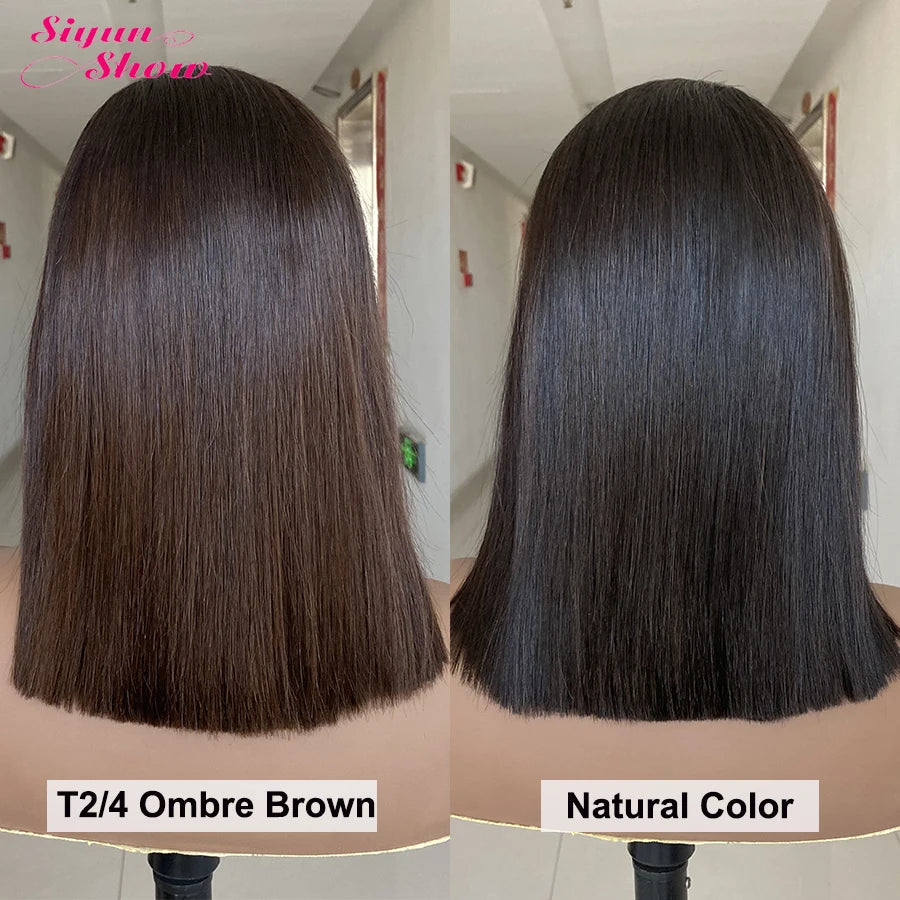 Raw Vietnamese Pre Plucked Ombre Brown Bone Straight Bob Unit