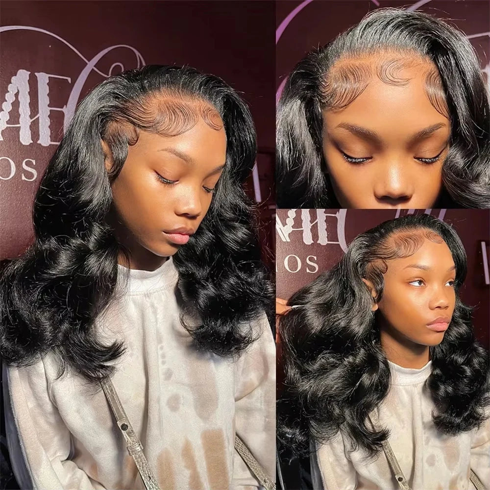 Natural Color Glueless Pre-Plucked Body Wave Bob Unit