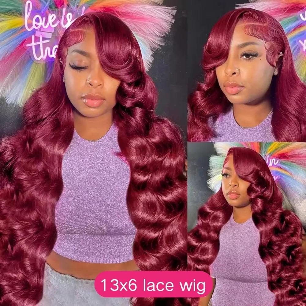 Pre Plucked 99J Burgundy Body Wave Unit