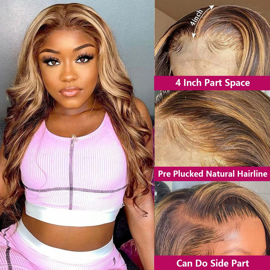 Honey Blonde Highlight Ombre Body Wave Unit