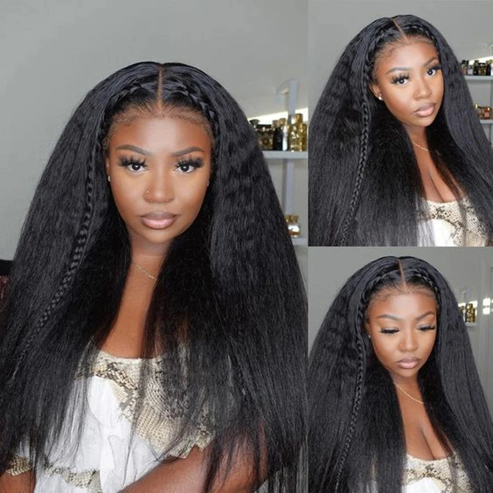 300% Density 360 Lace Kinky Yaki Straight Preplucked Unit