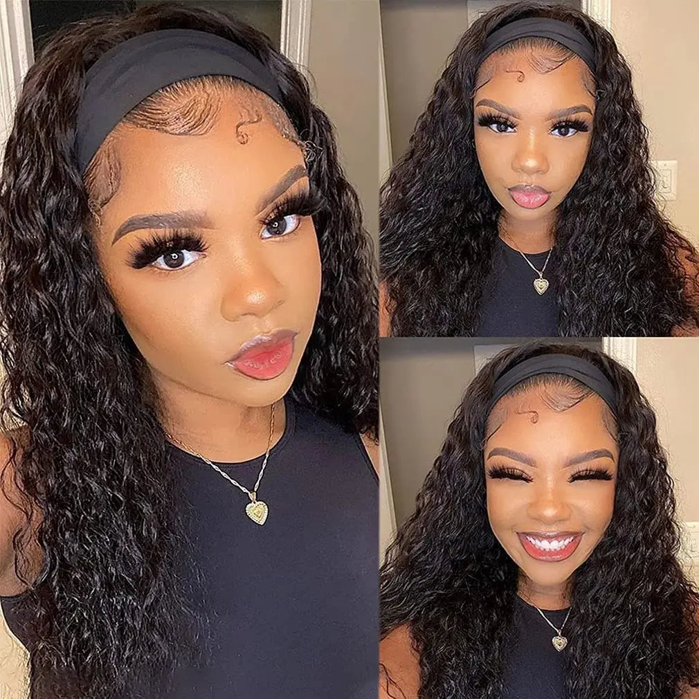 Natural Color Water Wave Headband Unit