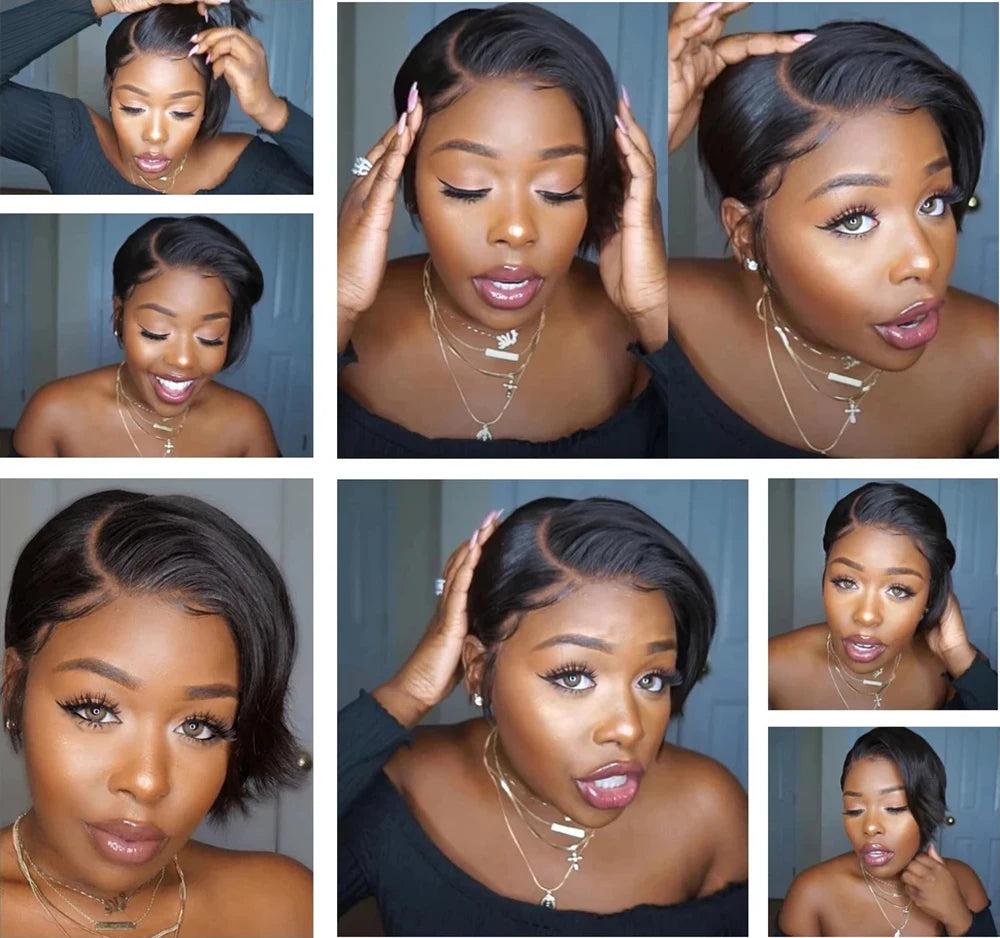 Side Part Pixie Cut Short Bob Unit