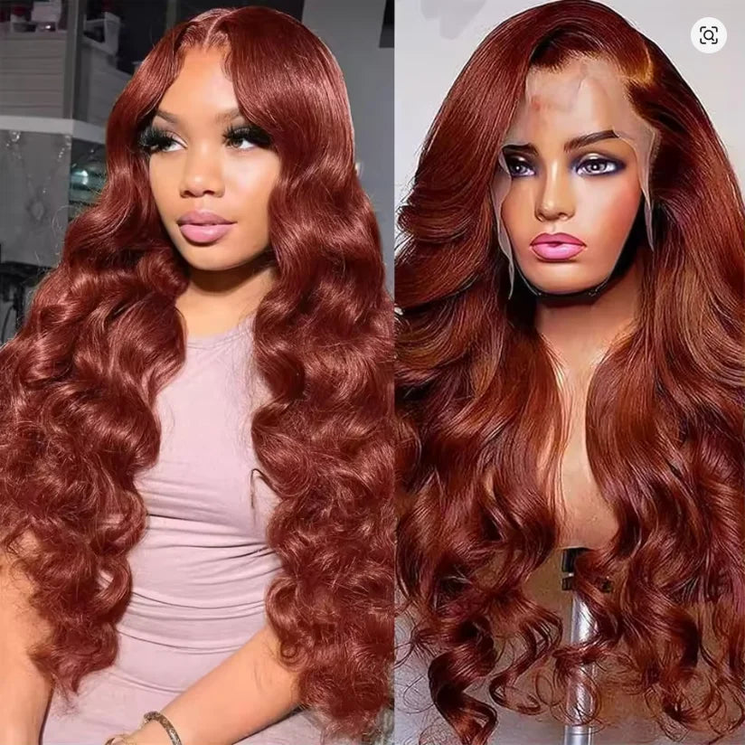 Glueless Reddish Brown Body Wave Unit