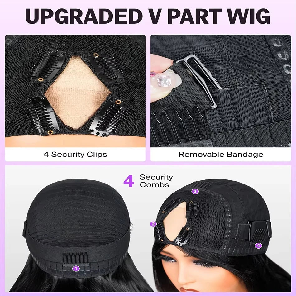 Natural Color Kinky Straight Invisi Strap 360 Lace Glueless Unit