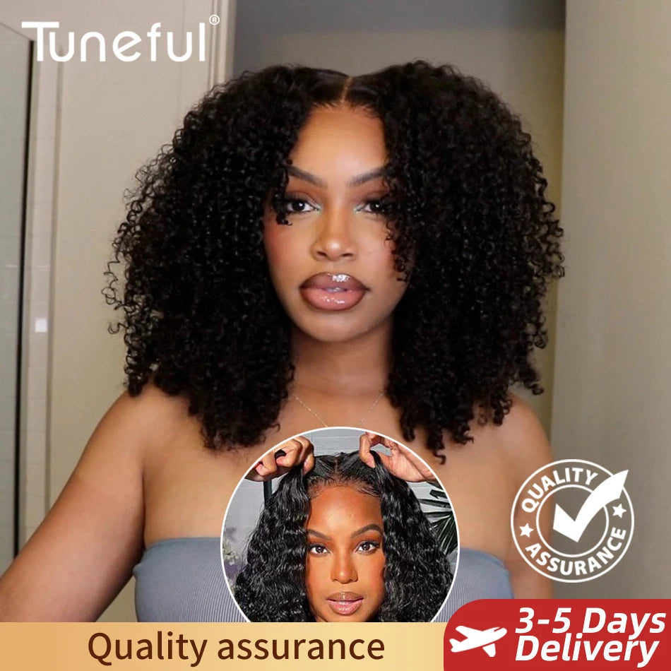 Natural Color Glueless Kinky Curly Unit