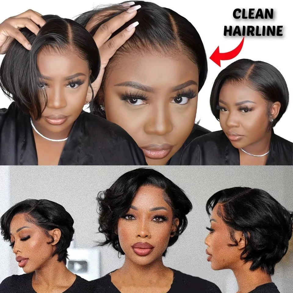 Side Part Pixie Cut Short Bob Unit