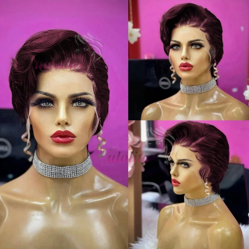 Side Part Pixie Cut Short Bob Unit