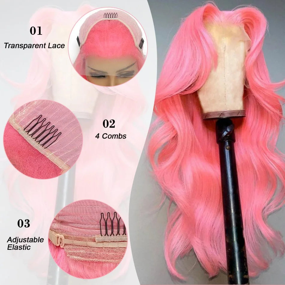 Pink Pre-Plucked Human Hair Unit