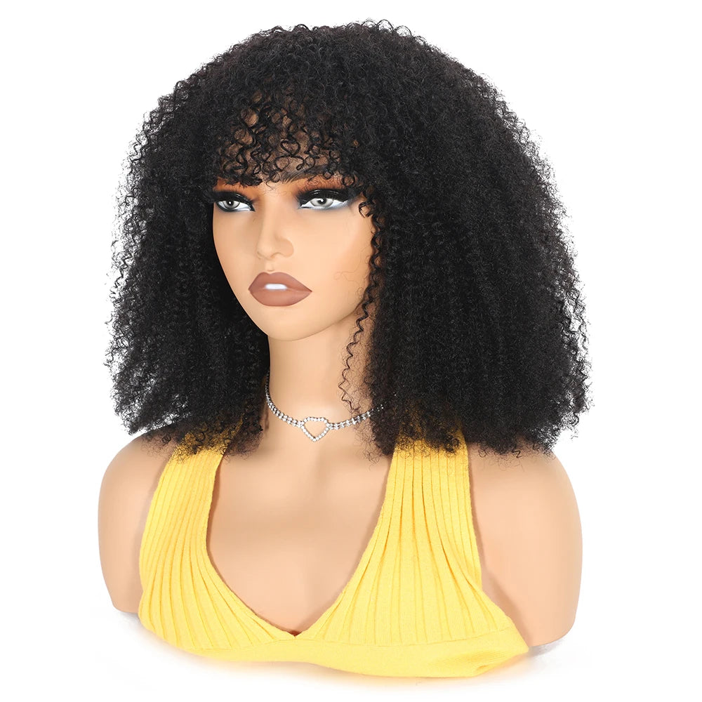 Afro Kinky Curly Unit with Bangs