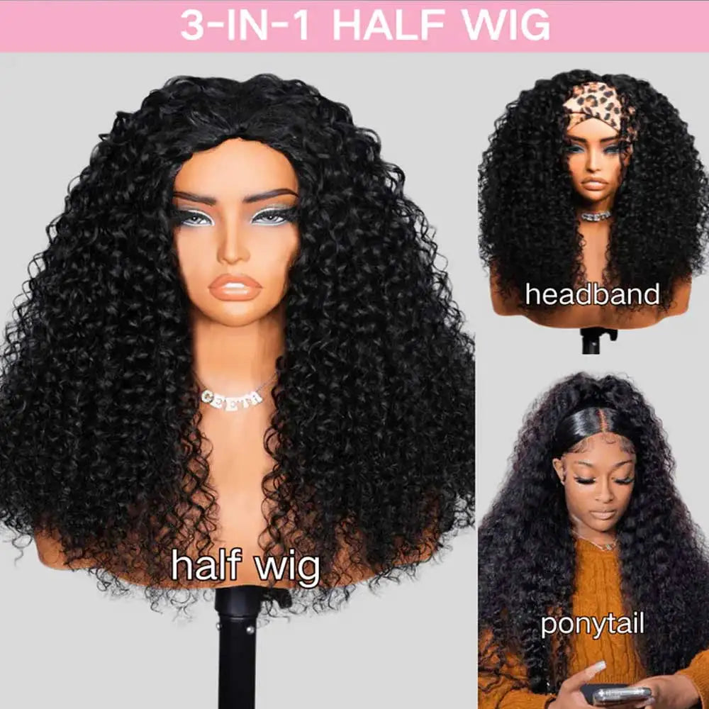 Natural Color 200% Density Headband Human Hair Unit
