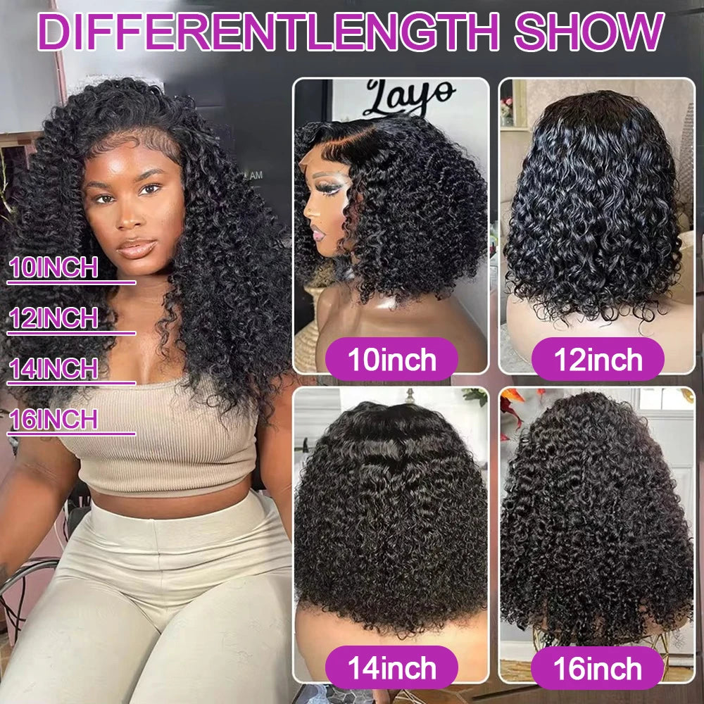 Ready to Wear Natural Color Glueless Pre-Plucked Kinky Curly Bob