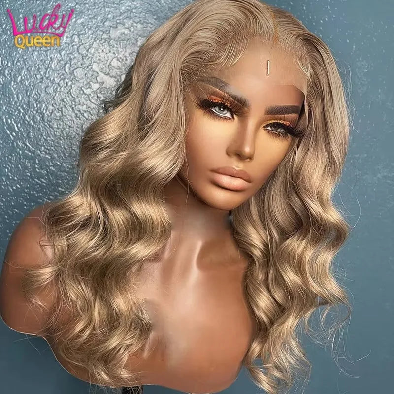 Brown Root Ash Blonde Ombre Body Wave Unit