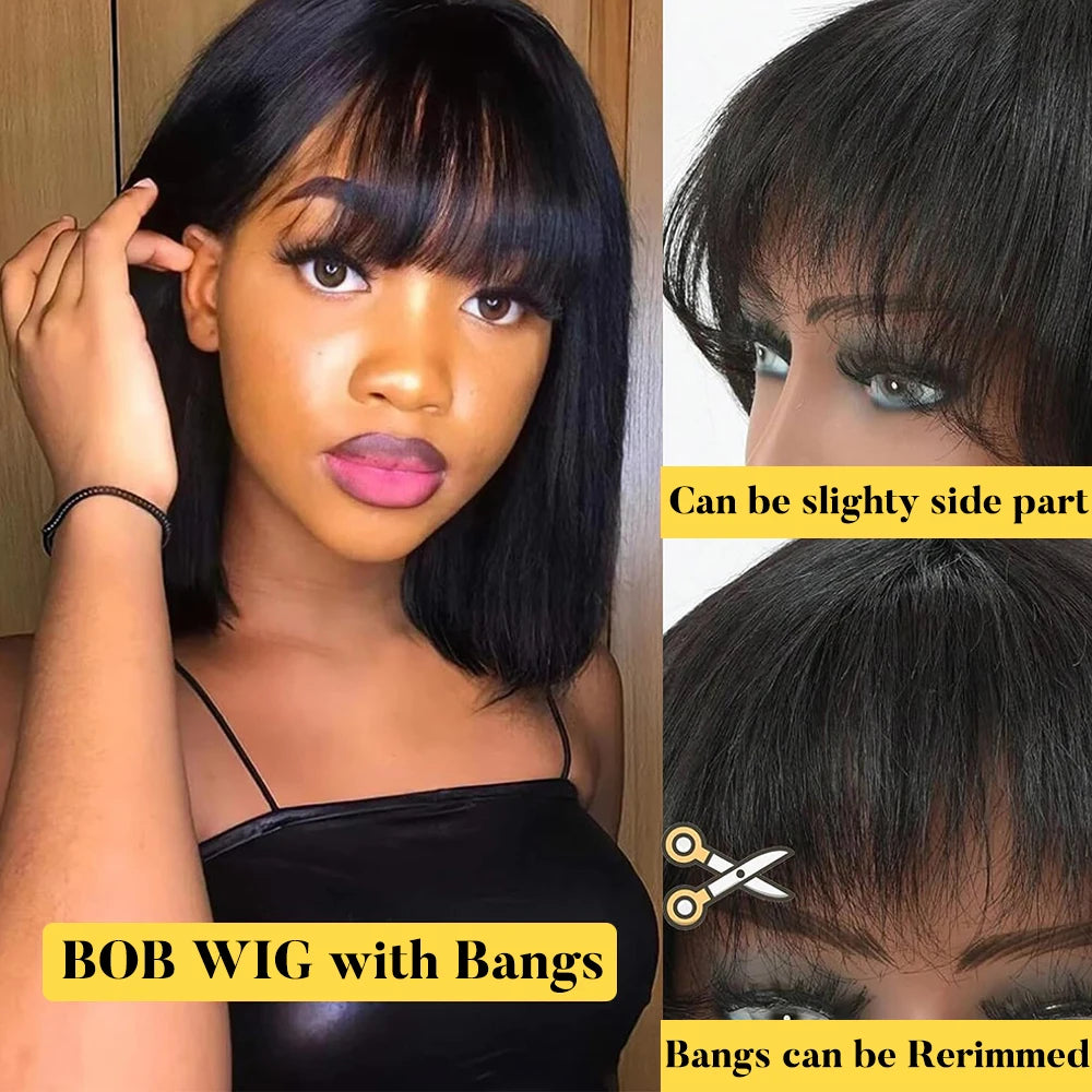 Straight Short Bob with Bang Unit
