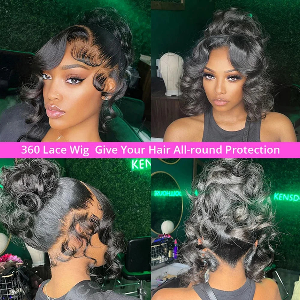 Natural Color Pre-Plucked Body Wave 360 Lace Unit